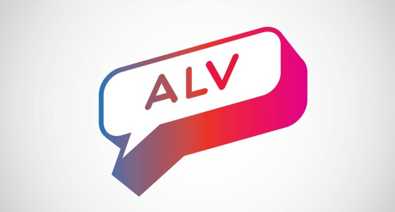 Tekstballon met de letters A L V